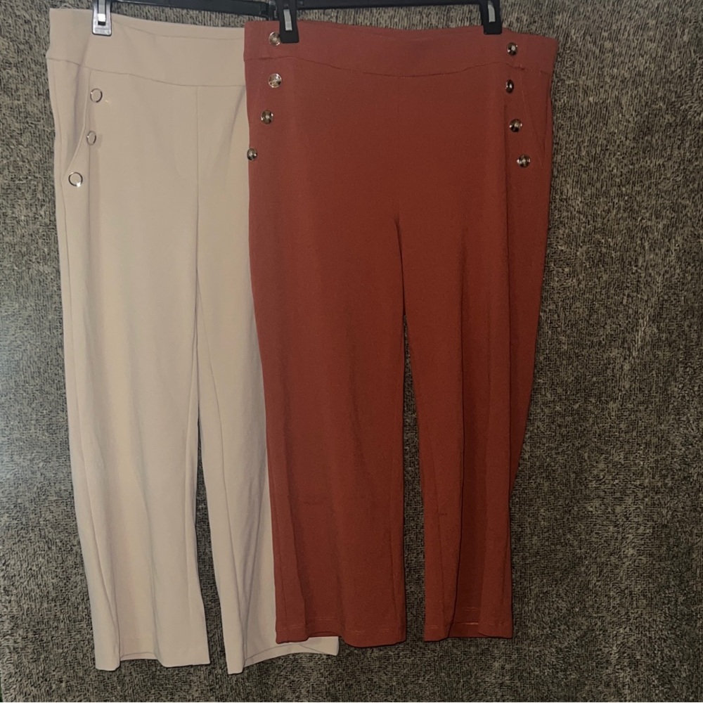 89th & Madison Women's Capris in Cream and Rust